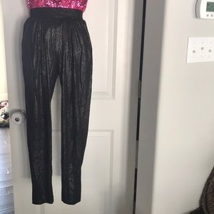 Black and silver shimmer harem pant